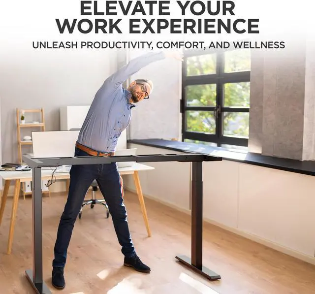 Alt view image 3 of 14 - Rise Up Standing Desk Legs  Dual Motor Standing Desk Frame with Memory Electric Standing Desk Frame Height Adjustable Table Legs for Sit Stand Desk Base Electronic Rising Desk