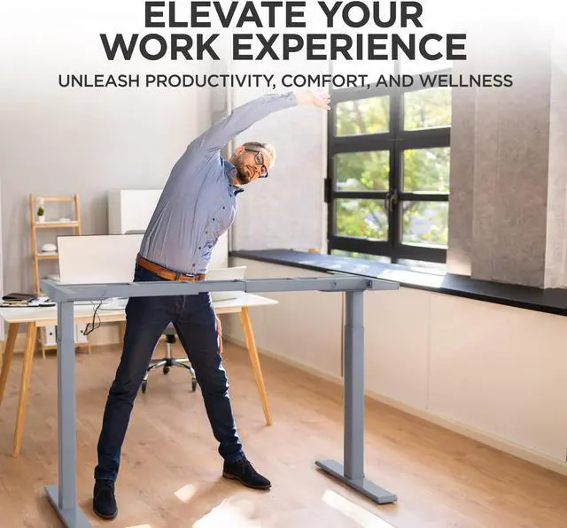 Alt view image 3 of 7 - Rise Up Standing Desk Legs  Dual Motor Standing Desk Frame with Memory Electric Standing Desk Frame Height Adjustable Table Legs for Sit Stand Desk Base Electronic Rising Desk