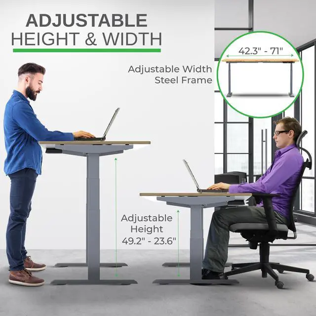 Alt view image 7 of 7 - Rise Up Standing Desk Legs  Dual Motor Standing Desk Frame with Memory Electric Standing Desk Frame Height Adjustable Table Legs for Sit Stand Desk Base Electronic Rising Desk