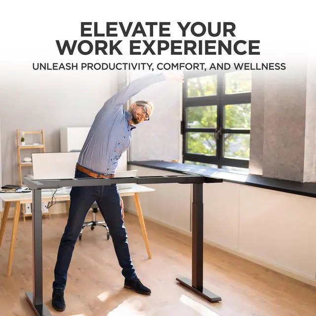 Alt view image 4 of 7 - Rise Up Standing Desk Legs  Dual Motor Standing Desk Frame with Memory Electric Standing Desk Frame Height Adjustable Table Legs for Sit Stand Desk Base Electronic Rising Desk