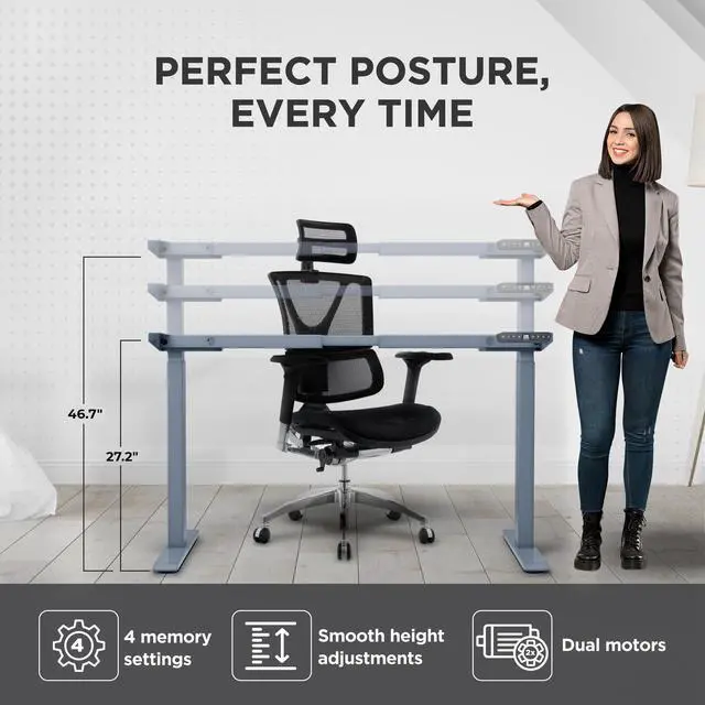 Alt view image 6 of 7 - Rise Up Standing Desk Legs  Dual Motor Standing Desk Frame with Memory Electric Standing Desk Frame Height Adjustable Table Legs for Sit Stand Desk Base Electronic Rising Desk