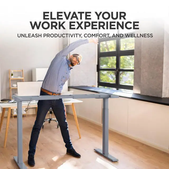 Alt view image 3 of 7 - Rise Up Standing Desk Legs  Dual Motor Standing Desk Frame with Memory Electric Standing Desk Frame Height Adjustable Table Legs for Sit Stand Desk Base Electronic Rising Desk