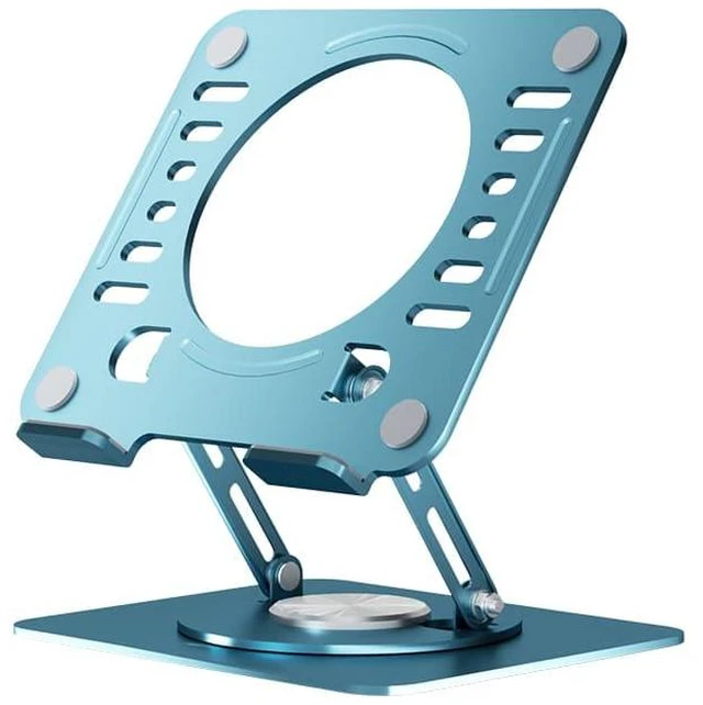 Main image of Adjustable Swivel Laptop Stand for Desk - 360° Rotating Steel Laptop Riser with Height & Tilt, Fits up to 16 Inches