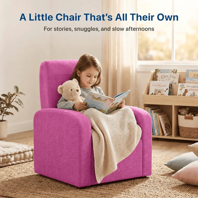 Alt view image 4 of 7 - STASH 3-in-1 Kids Chair with Storage, Upholstered Seat and Fold-Down Ottoman
