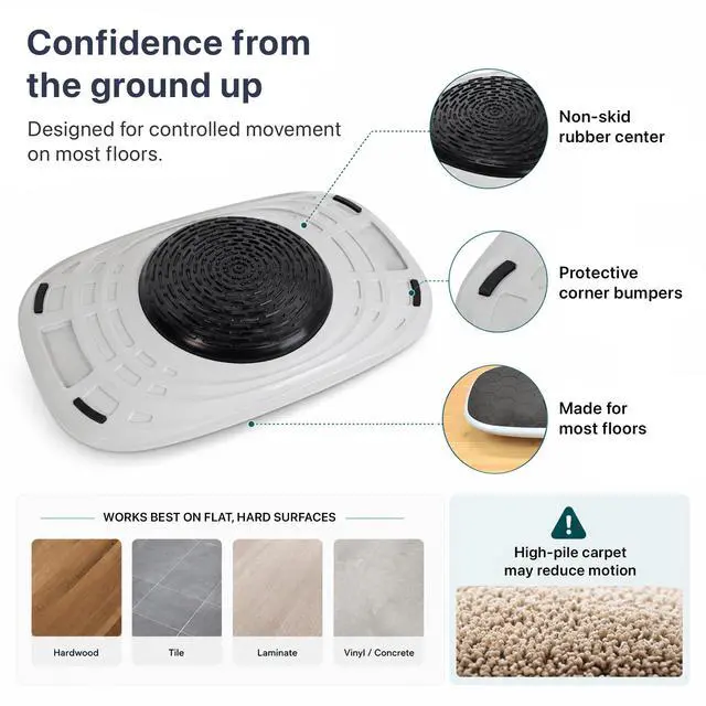 Alt view image 7 of 7 - BASE Standing Desk Balance Board with Anti-Fatigue Mat - Patented Active Standing Board