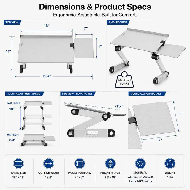 Alt view image 5 of 7 - WorkEZ Adjustable Keyboard Stand - On-Desk Keyboard and Mouse Riser for Standing Work