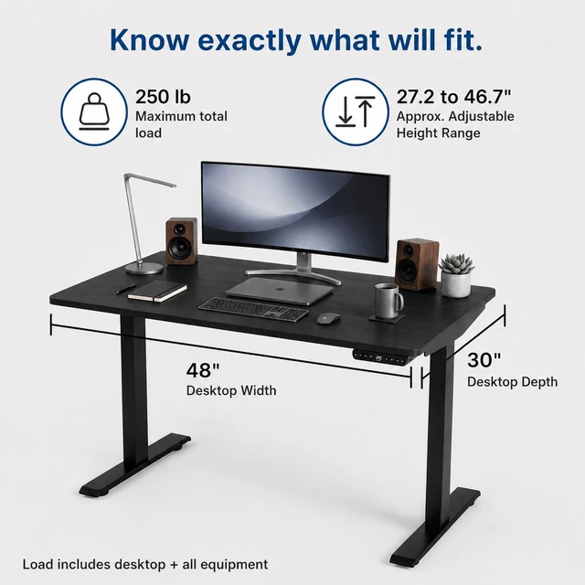Alt view image 7 of 7 - Rise Up 2-stage Dual Motor Electric Standing Desk with Black Bamboo Top