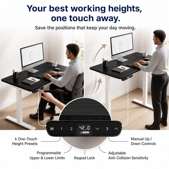 Alt view image 5 of 7 - Rise Up 3-stage Dual Motor Electric Standing Desk with MDF Top