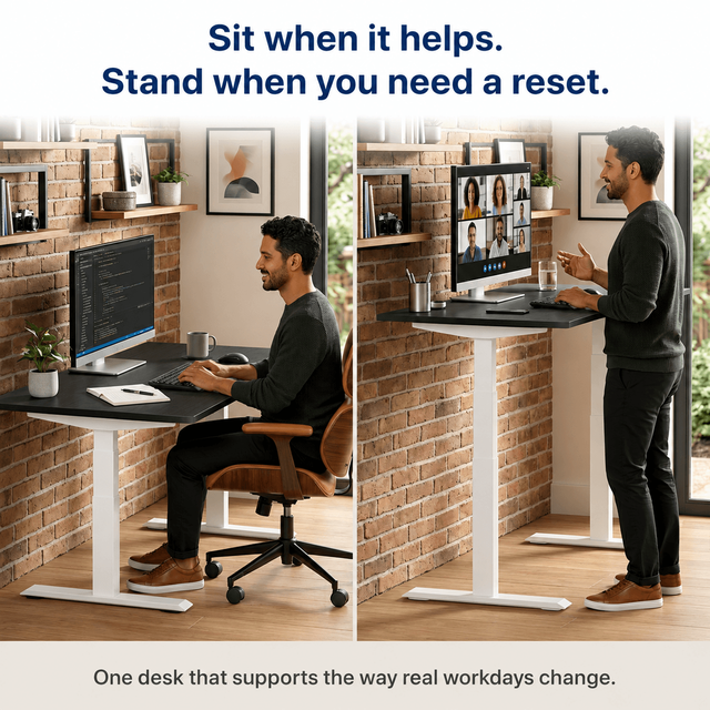 Alt view image 2 of 7 - Rise Up 3-stage Dual Motor Electric Standing Desk with MDF Top