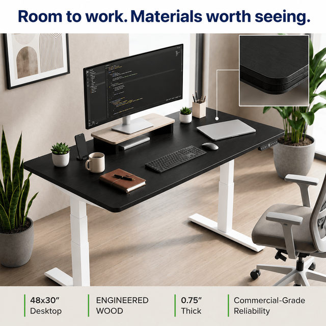 Alt view image 4 of 7 - Rise Up 3-stage Dual Motor Electric Standing Desk with MDF Top