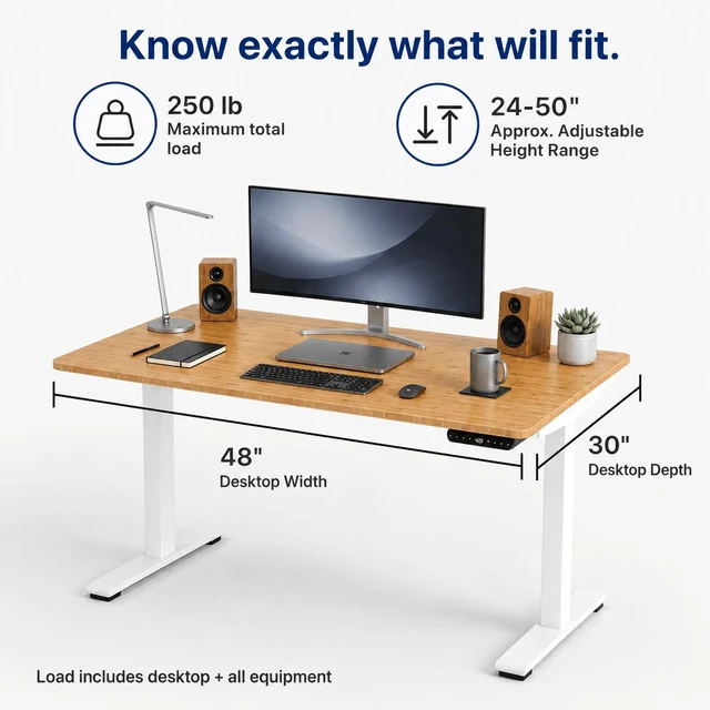 Alt view image 7 of 7 - Rise Up 3-stage Dual Motor Electric Standing Desk with Natural Bamboo Top