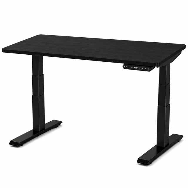 Main image of Rise Up 3-stage Dual Motor Electric Standing Desk with Black Bamboo Top