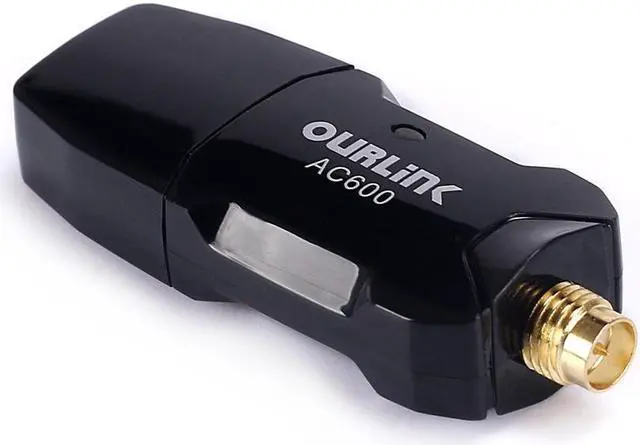 Alt view image 4 of 6 - OURLINK 600Mbps mini 802.11ac Dual Band 2.4G/5G Wireless Network Adapter USB Wi-Fi Dongle Adapter with 5dBi Antenna LAN Card