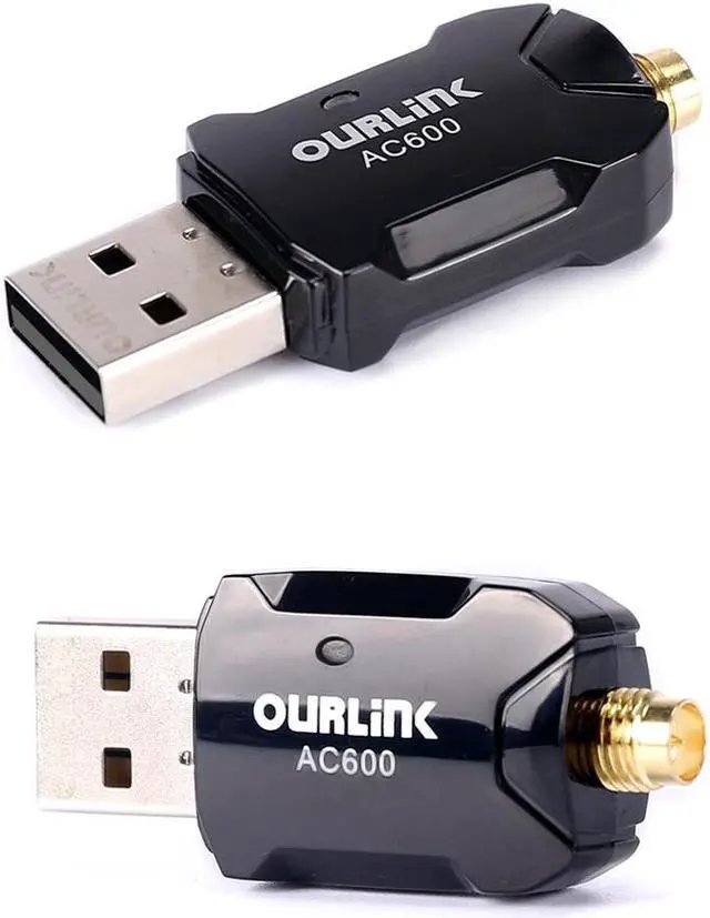 Alt view image 5 of 6 - OURLINK 600Mbps mini 802.11ac Dual Band 2.4G/5G Wireless Network Adapter USB Wi-Fi Dongle Adapter with 5dBi Antenna LAN Card