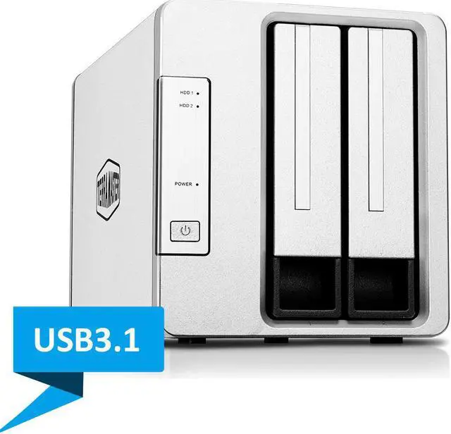 Main image of TERRAMASTER D2-310 USB Type C External Hard Drive RAID Enclosure USB3.1 (Gen1) 2-Bay RAID Storage Support RAID 0/1/Single (Diskless)
