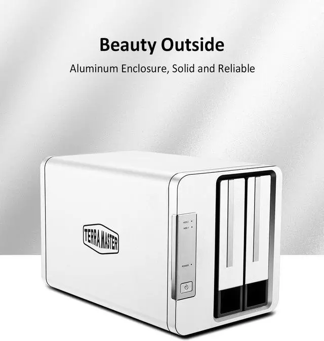 Alt view image 2 of 7 - TERRAMASTER D2-310 USB Type C External Hard Drive RAID Enclosure USB3.1 (Gen1) 2-Bay RAID Storage Support RAID 0/1/Single (Diskless)