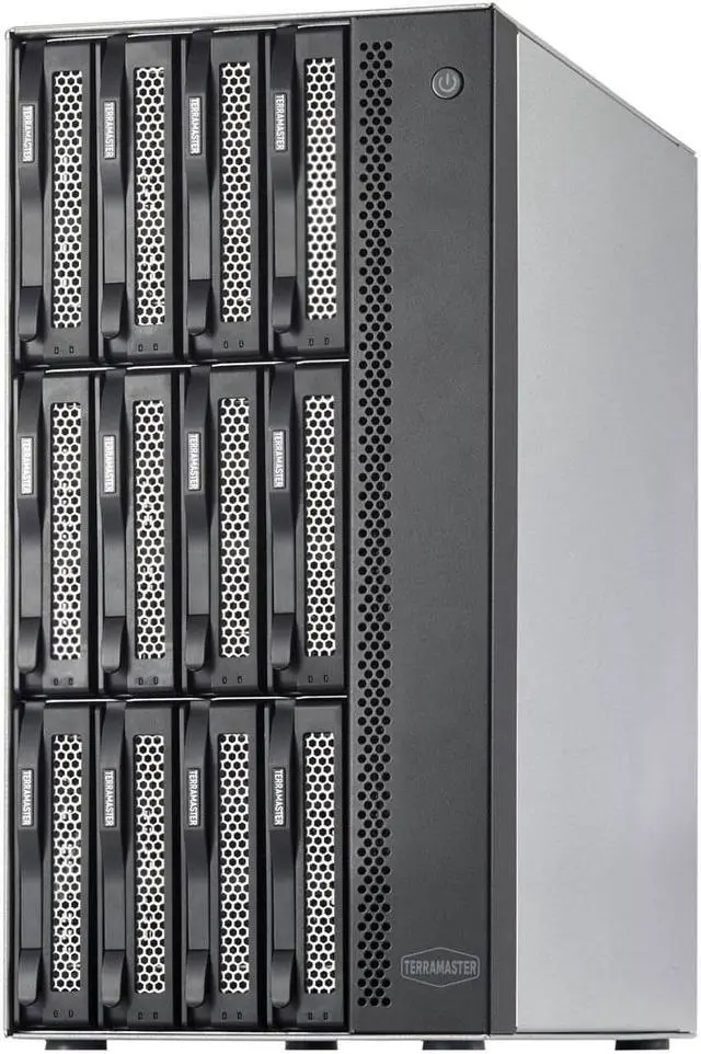 Main image of TERRAMASTER T12-450 12Bay NAS DiskStation - High Speed Network Attached Storage with Atom C3558R Quad-core CPU, 8GB DDR4 Memory, Dual SFP+ 10GbE Interfaces, Dual 2.5GbE Ports, NAS Server (Diskless)