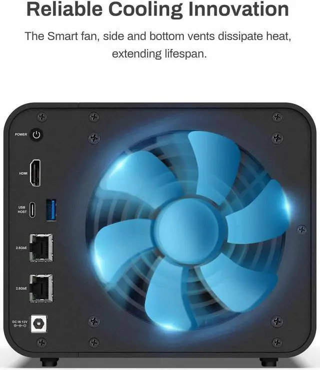 Alt view image 7 of 7 - TERRAMASTER F4-424 Pro NAS Storage - 4Bay Core i3-N305 8-Core 8-Thread CPU, 32GB DDR5 RAM, 2.5GbE Port x 2, Network Attached Storage Peak Performance for Business (Diskless)