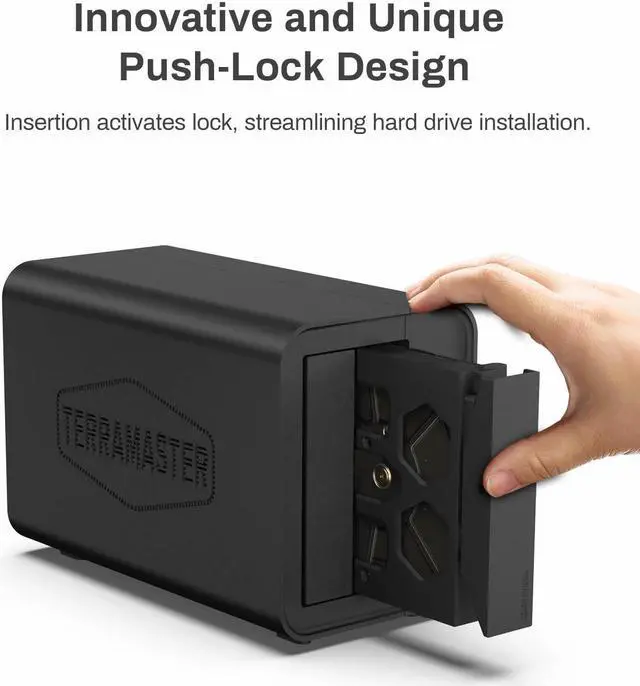 Alt view image 5 of 7 - TERRAMASTER D5 Hybrid HDD NVMe Enclosure - USB 3.2 Gen 2 10Gbps Type C 5Bay USB Storage Supports RAID 0/1/Single/JBOD Exclusive 2+3 RAID Hybrid Disk Array (Diskless)