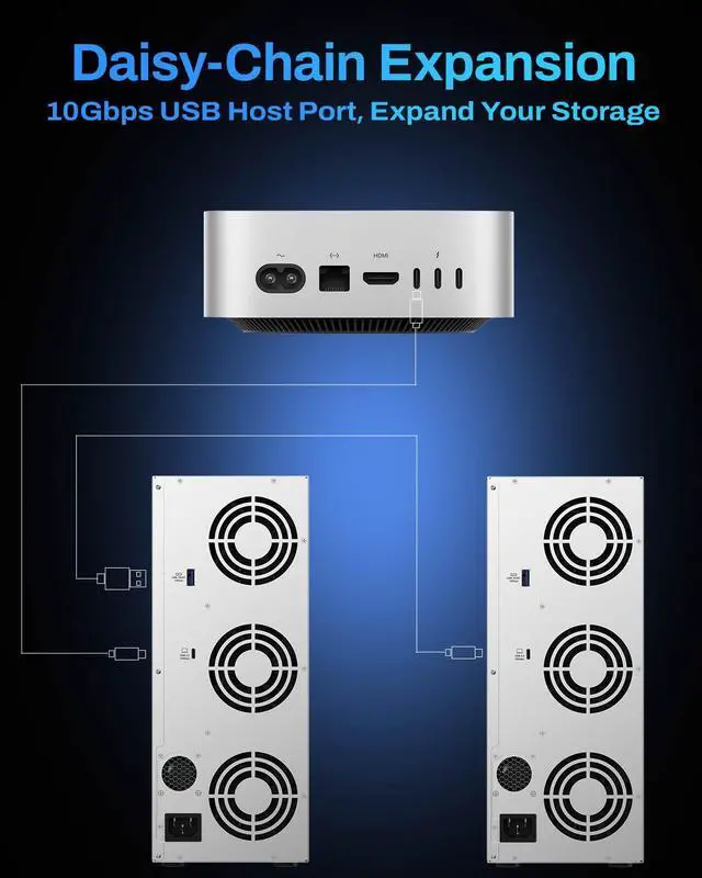 Alt view image 11 of 14 - TERRAMASTER D9-320 Hard Drive Enclosure - 9Bay USB 3.2 Gen2 10Gbps Type-C External HDD Storage Independent Power Control for Each Bay Hot Swappable Plug and Play (Diskless)