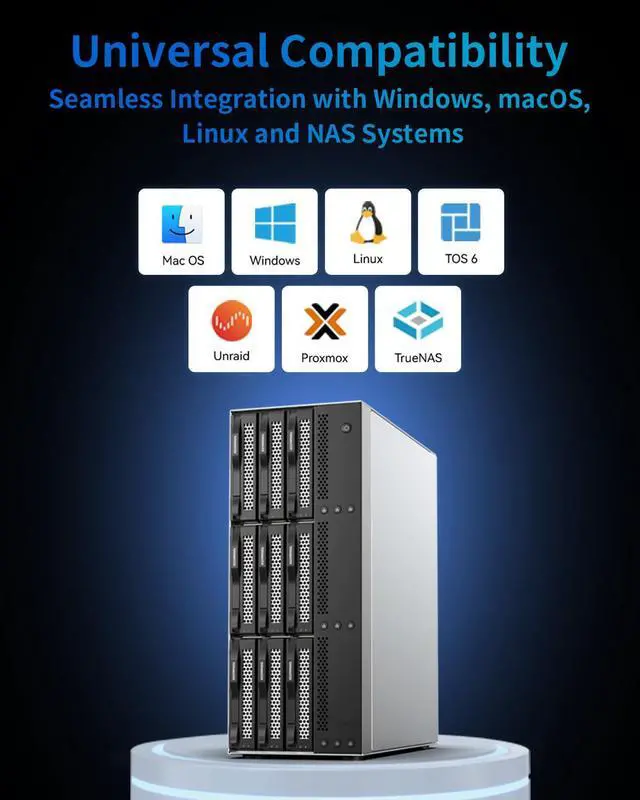 Alt view image 12 of 14 - TERRAMASTER D9-320 Hard Drive Enclosure - 9Bay USB 3.2 Gen2 10Gbps Type-C External HDD Storage Independent Power Control for Each Bay Hot Swappable Plug and Play (Diskless)