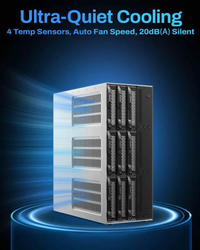 Alt view image 14 of 14 - TERRAMASTER D9-320 Hard Drive Enclosure - 9Bay USB 3.2 Gen2 10Gbps Type-C External HDD Storage Independent Power Control for Each Bay Hot Swappable Plug and Play (Diskless)