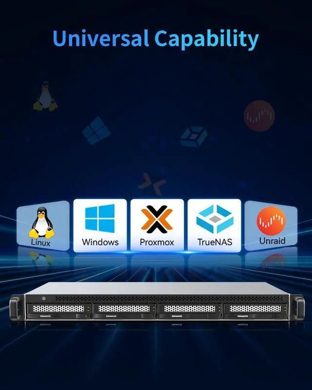 Alt view image 12 of 14 - TERRAMASTER D4-320U Hard Drive Enclosure - 4Bay 1U Rack Mount USB 3.2 Gen2 10Gbps Type-C External USB Storage Compact Chassis Hot Swappable Plug and Play (Diskless)
