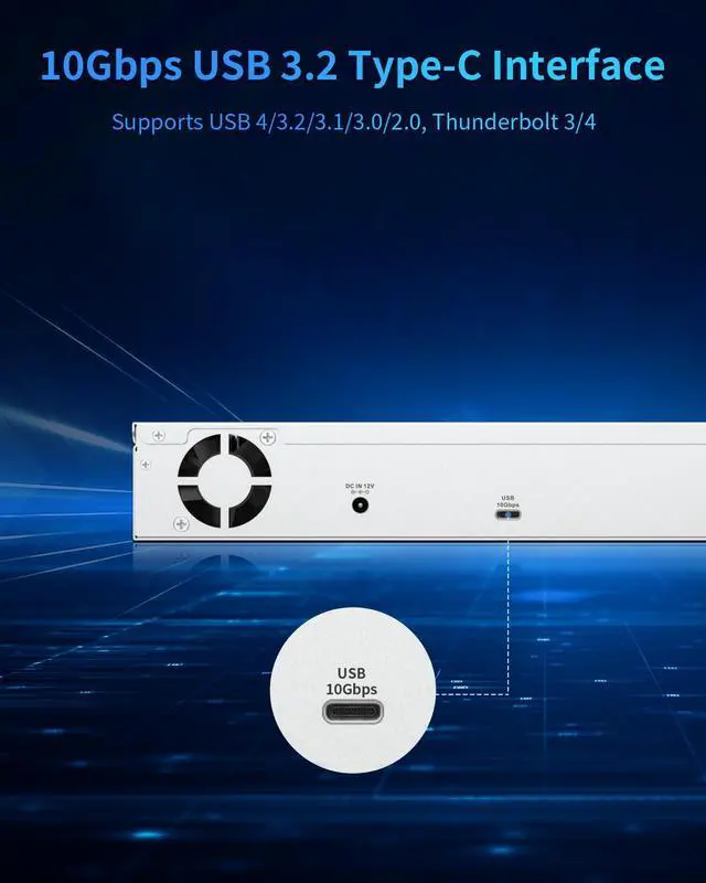 Alt view image 11 of 14 - TERRAMASTER D4-320U Hard Drive Enclosure - 4Bay 1U Rack Mount USB 3.2 Gen2 10Gbps Type-C External USB Storage Compact Chassis Hot Swappable Plug and Play (Diskless)