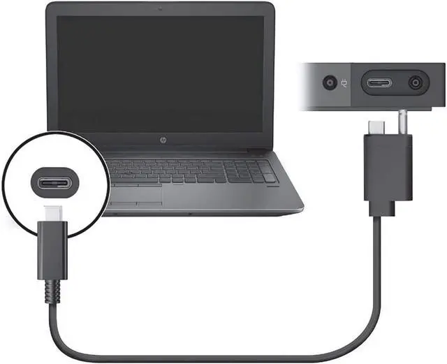 Alt view image 3 of 3 - HP Thunderbolt 3 Power Cable For Docking Station 843011-001