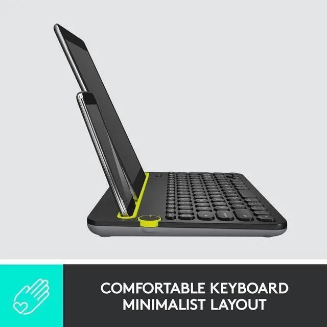 Alt view image 3 of 5 - Logitech K480 Wireless Multi-Device Keyboard, Bluetooth, Black 920-006342