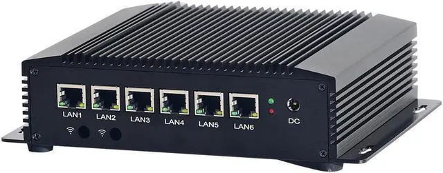 Alt view image 5 of 6 - Micro Firewall Appliance, Fanless Mini PC, OPNsense, Intel Core I5 8265U, VPN, Router PC, 6 x Intel 2.5GbE I225-V LAN, AES-NI, HDMI, SIM Slot, 8GB RAM, 512GB SSD