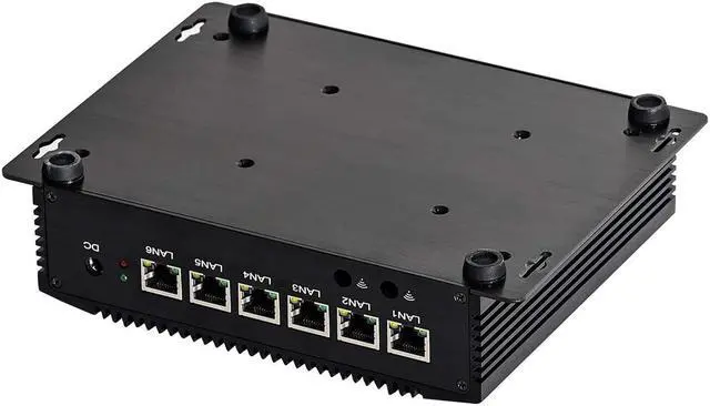 Alt view image 3 of 6 - Micro Firewall Appliance, Fanless Mini PC, OPNsense, Intel Core I5 8265U, VPN, Router PC, 6 x Intel 2.5GbE I225-V LAN, AES-NI, HDMI, SIM Slot, 8GB RAM, 512GB SSD