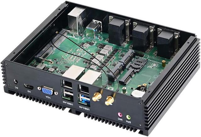 Alt view image 3 of 5 - Partaker Fanless Industrial Computer, IPC, Desktop PC, Windows 10 Pro/Linux Ubuntu, Intel Core I3 7267U, GPIO, Watchdog, 2*intel i211, 6*COM RS232 RS422 RS485, 8GB Ram 128GB SSD