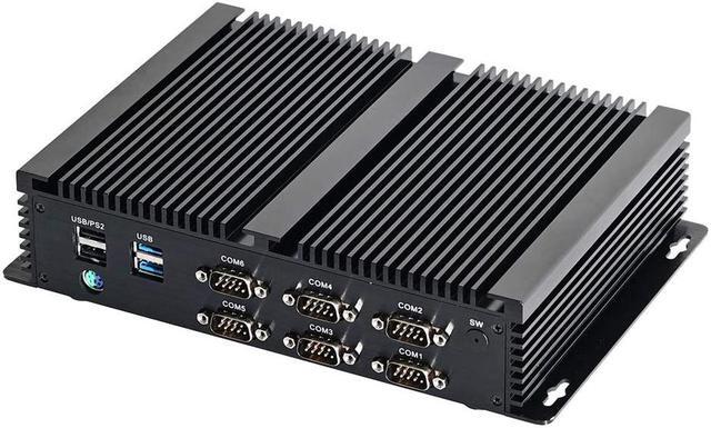 Alt view image 2 of 5 - Partaker Fanless Industrial Computer, IPC, Desktop PC, Windows 10 Pro/Linux Ubuntu, Intel Core I3 7267U, GPIO, Watchdog, 2*intel i211, 6*COM RS232 RS422 RS485, 8GB Ram 128GB SSD