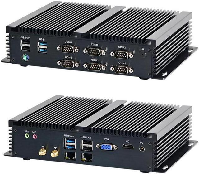 Alt view image 5 of 5 - Partaker Fanless Industrial Computer, IPC, Desktop PC, Windows 10 Pro/Linux Ubuntu, Intel Core I3 7267U, GPIO, Watchdog, 2*intel i211, 6*COM RS232 RS422 RS485, 8GB Ram 128GB SSD
