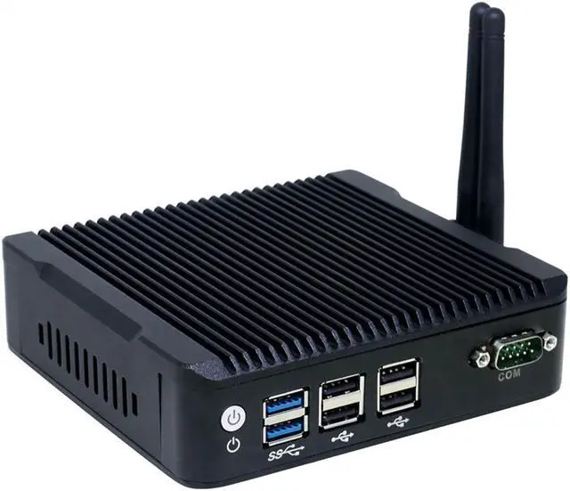 Alt view image 2 of 6 - Partaker Fanless Mini PC Nano Computer Dual Lan Pentium N3700 Quad Core 2xHD 1xDP 1xCOM Full HD 1080P Three Display 8G RAM 240G SSD