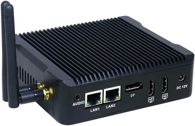 Alt view image 3 of 6 - Partaker Fanless Mini PC Nano Computer Dual Lan Pentium N3700 Quad Core 2xHD 1xDP 1xCOM Full HD 1080P Three Display 8G RAM 240G SSD