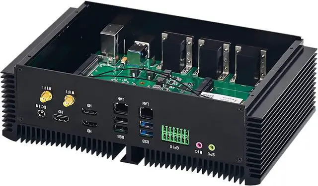 Alt view image 4 of 4 - Fanless Industrial PC,Desktop Computer,Powerful Mini PC,Intel Core i5 10200H,2xLAN 3xHDMI 6xCOM 4xUSB 3.0 4xUSB2.0 GPIO WiFi,16GB Ram 256GB SSD