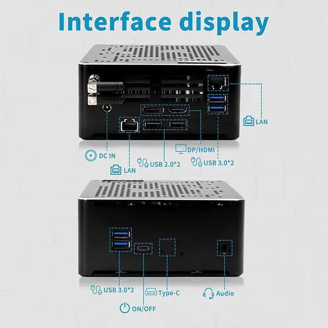 Alt view image 6 of 7 - Powerful Gaming Mini PC Intel Xeon W-10885M 2 Lans Desktop Computer Windows 10 Pro 2*DDR4 2*NVMe 4K DP HDMI2.0 16GB Ram 240GB SSD