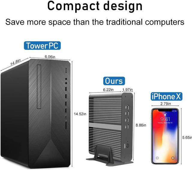 Alt view image 6 of 7 - Partaker Mini Desktop Computer, Fanless Mini PC with Intel I7 1165G7 11th Gen CPU, 64GB RAM, 1TB SSD, 4K 4096x2304, HD Port, DP, Full Metal Case, Windows 10 Pro