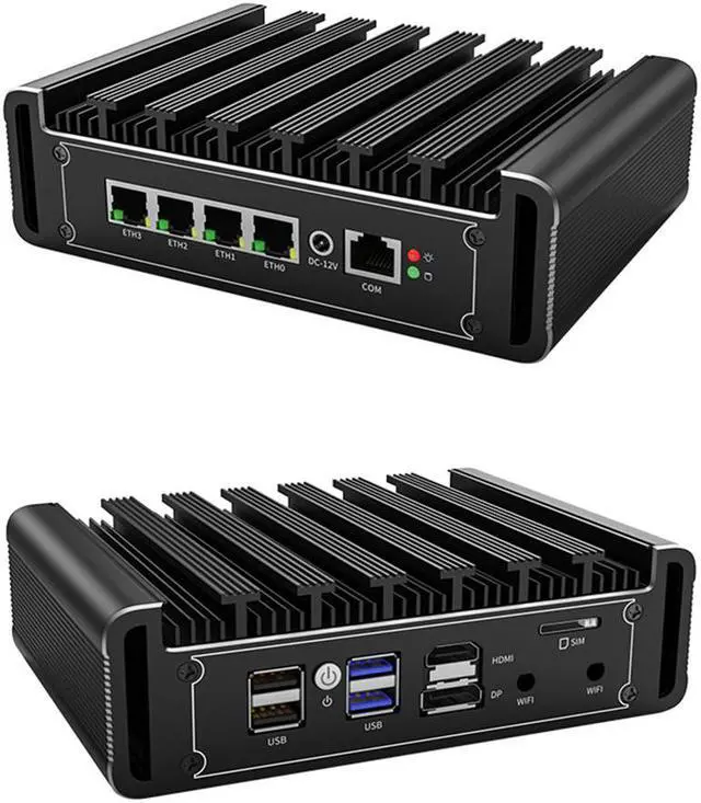 Alt view image 4 of 7 - 11th Gen Intel Core i5 1135G7 Fanless Mini PC 2.5G Soft Router 2xDDR4 NVMe Firewall Appliance 4 Intel i225 2500M Lan DP HD-MI pfSense Firewall 8GB RAM 512GB SSD
