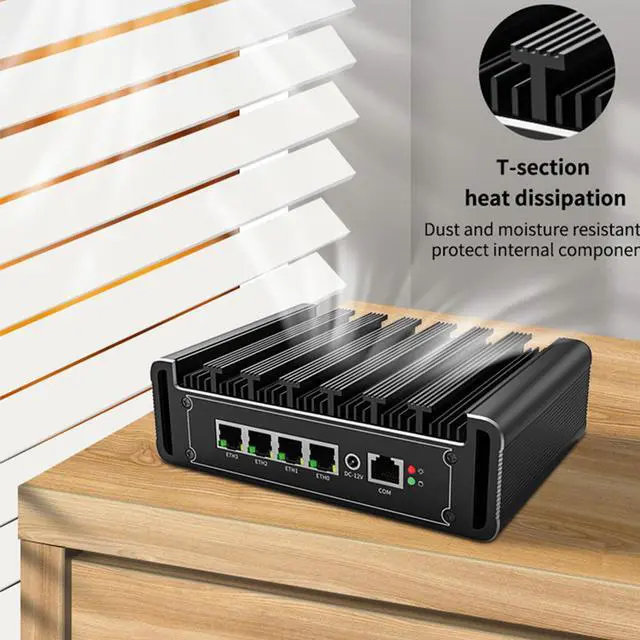Alt view image 7 of 7 - Fanless Mini PC Intel i225 2.5G Soft Router Intel Celeron N5105 2xDDR4 NVMe 4 LAN HD DP pfSense OPNsense Firewall VPN Server 16GB RAM 256GB SSD
