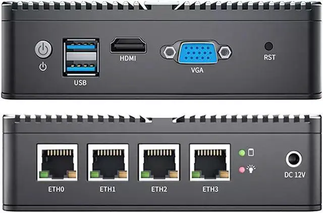 Alt view image 5 of 5 - Fanless Soft Router Intel Celeron J4125 Mini PC Quad Core 4x Intel i225 2.5G LAN HD-MI VGA pfSense Firewall Appliance ESXI AES-NI 8GB RAM 512GB SSD