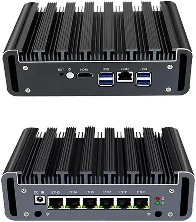 Alt view image 4 of 7 - Fanless 6 LAN Mini PC Firewall Appliance Intel Core i5 8250U Gigabit Ethernet AES-NI pfSense VPN Router Openwrt 32GB RAM 1TB SSD