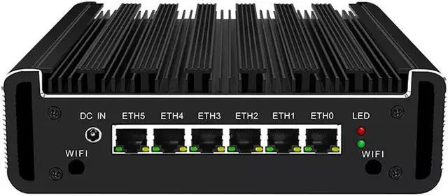 Alt view image 2 of 7 - Fanless 6 LAN Mini PC Firewall Appliance Intel Core i5 8250U Gigabit Ethernet AES-NI pfSense VPN Router Openwrt 32GB RAM 1TB SSD