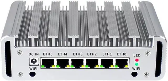 Alt view image 6 of 7 - Fanless 6 LAN Mini PC Firewall Appliance Intel Core i5 8250U Gigabit Ethernet AES-NI pfSense VPN Router Openwrt 32GB RAM 1TB SSD