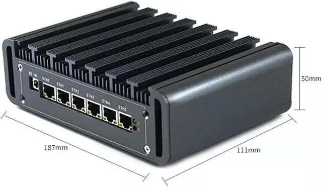 Alt view image 5 of 7 - Fanless 6 LAN Mini PC Firewall Appliance Intel Core i5 8250U Gigabit Ethernet AES-NI pfSense VPN Router Openwrt 32GB RAM 1TB SSD