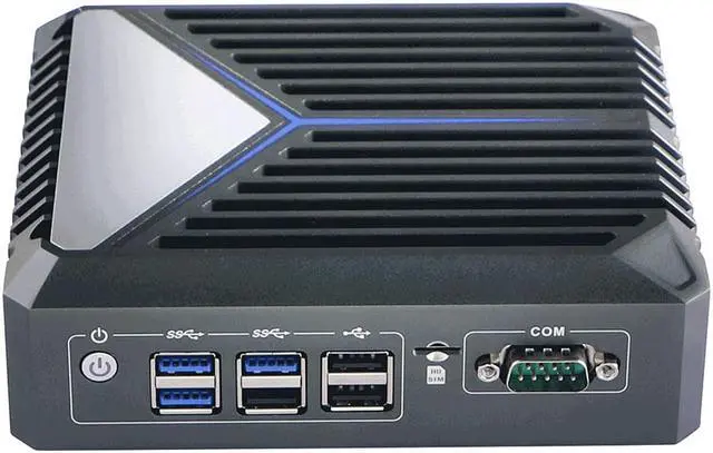 Alt view image 3 of 7 - Micro Firewall Appliance 3 Intel I225-V 2.5GbE NIC Ports, Fanless Mini PC, Intel Celeron J6412 Quad Core, Support AES-NI, TPM2.0 2xDP 1xHDMI 1xCOM 6xUSB, 16GB DDR4,512GB M.2 SSD