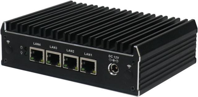 Alt view image 6 of 7 - Micro Firewall Appliance, Fanless Mini PC, OPNsense, Intel Celeron J3160, VPN, Router PC, 4 x Intel 1000M LAN, AES-NI, 2xHDMI 1xRJ45 COM 2xUSB 3.0, 8GB RAM, 512GB SSD