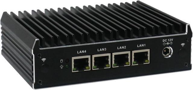Alt view image 4 of 7 - Micro Firewall Appliance, Fanless Mini PC, OPNsense, Intel Celeron J3160, VPN, Router PC, 4 x Intel 1000M LAN, AES-NI, 2xHDMI 1xRJ45 COM 2xUSB 3.0, 8GB RAM, 512GB SSD